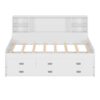 Twin Size Captain Daybed With Storage Bookcase Headboard, Captain Bed With Trundle And Three Storage Drawers For Kids Teens Dorm Bedroom Multipurpose Guest Room Or Home - White - Image 6
