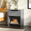 Modern Minimalist 1 Drawer Nightstand With Cubby - Dark Gray - Image 3