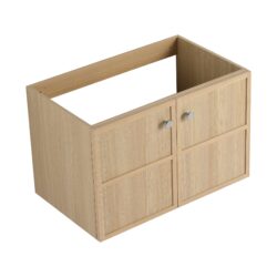 Modern 30" Wall Mounted Bathroom Vanity With Soft Closing Doors, Excluding Sink - Oak