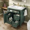 Bathroom Vanity With Top Sink, Modern Bathroom Storage Cabinet & 2 Drawers And A Tip-Out Drawer, Single Sink Bathroom Vanity - Green - Image 6
