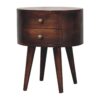 Rounded Bedside Table - Walnut - Image 3