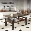 Modern Rectangular Coffee Table With Tempered Glass Top Layer - Gray - Image 10