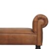 Buffalo - Leather Rolled Arms Bench - Brown - Image 5