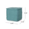 Hansolo - Yarn Square Pouf Ottoman Or Floor Cushion - Teal - Image 3