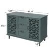 2 Door 3 Drawer Cabinet, American Furniture, Suitable For Bedroom, Living Room, Study - Dark Green - Image 3