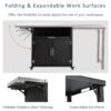 Versatile Outdoor Cabinet With Folding & Expandable Work Surfaces, Ample Storage Space, And Lockable Wheels - Matte Black - Image 4