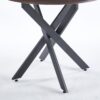 Dining Table With Cross Metal Leg And MDF Top, Modern Space Saving Kitchen Table For Living Room, Round Table - Black / Dark Walnut - Image 7