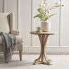 Accent Table Round Rustic Ash Veneer Reclaimed Wheat - Natural - Image 2