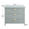 3 Drawer Cabinet, American Furniture, Suitable For Bedroom, Living Room, Study - Light Gray - Image 3