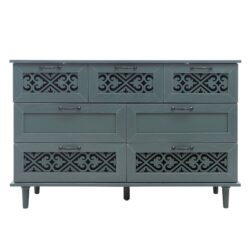 7 Drawer Cabinet, American Furniture, Suitable For Bedroom, Living Room, Study - Dark Green