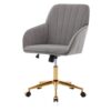 Adjustable Office Chair, Ergonomic Swivel Chair Velvet, Comfortable For Long Sitting - Gray - Image 9