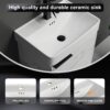 Wall Mounted Bathroom Vanity With Ceramic Sink And Storage Cabinet - Carrara White - Image 9