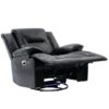 360° Swivel And Rocking Home Theater Recliner Manual Recliner Chair With A Led Light Strip For Living Room - Black - Image 13