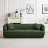 Larisa - Mid-Century Modern Linen Sofa - Dark Green - Image 2