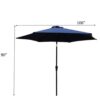 9' Pole Umbrella With Carry Bag - Navy Blue - Image 3