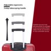 3 Piece Luggage Sets Lightweight Suitcase With Two Hooks, Spinner Wheels, (20/24/28) - Red - Image 5