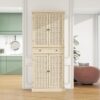 4 Door Storage Cabinet With 1 Drawer And 4 Adjustable Inner Shelves - Natural - Image 4