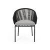 Outdoor Accent Chair With Rope Weave And Metal Frame (Set of 2) - Gray - Image 4
