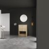 Modern Freestanding Bathroom Vanity With 2 Soft Closing Doors, Excluding Sink - Oak - Image 4