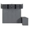 Queen Size Wall Murphy Bed With Desk And Storage Shelves And Big Cabinets - Gray - Image 4