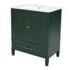 Vintage Style 30" Bathroom Vanity With Sink, Multi Functional Storage - Dark Green - Image 19