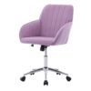 Ergonomic Swivel Office Chair, Comfortable Backrest Seat, Velvet, Adjustable For Home And Bedroom - Lilac - Image 6