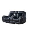 Clark - Blanche / Velvet Power Console Reclining LS With LED - Black - Image 2