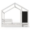 Twin House Bed With Blackboard And Drawers, 2 Assembly Options - White - Image 2