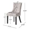 Quenching - Dining Chair With Sloped Arms And Diamond Tufting (Set of 2) - Light Gray - Image 3