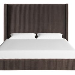 King Upholstered Bed - Dark Brown