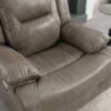 2 Seater Home Theater Recliner Manual Recliner Chair With A Led Light Strip Two Cup Holders And A Storage Box For Living Room - Gray - Image 16
