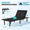 Adjustable Metal Bed Base With Head And Foot Incline, Anti Snore Feature, Wireless Control, Twin Long - Antique Black - Image 3