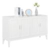4 Door Sideboard Storage Cabinet With Door Shelf For Living Room And Dining Room, 2 Large Cabinets With Adjustable Shelf - White - Image 18