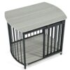 Furniture Style Dog Crate For Small And Medium Dogs, Wooden Cage Indoor Kennel Furniture, Modern Dog Crate End Table With Double Doors - Gray - Image 9