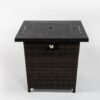 28" Wicker Square Fire Pit Table - Black Brown - Image 5