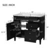 Bathroom Vanity With Top Sink, Modern Bathroom Storage Cabinet, 2 Drawers And A Tip-Out Drawer, Single Sink Bathroom Vanity - Black - Image 8