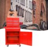 Rolling Tool Chest, 5 Drawer Tool Box Organizer With Lockable Wheels & Sliding Drawers & Detachable Top & Adjustable Shelf, Tool Storage Cabinet For Garage Workshop - Red - Image 16