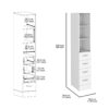 Linen Cabinet, 3 Shelves, 4 Drawers And Metal Handles - White - Image 3