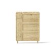 Natural Bohemia Style Shoe Cabinet, Shoe Rack Cabinet With 3 Rattan Flip Drawers, 3 Square Shelves And 1 Storage Drawer, Shoe Organizer With Mulit Storage Space And Hooks For Hallway, Entryway - Natural - Image 12