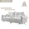 Lamb's Wool 2 Seater Cushion Sofa Comfortable Sofa For Living Room Bedroom And Other Casual Spaces Lamb's Wool Sofa With 2 Cushions And 2 Ball Pillows - White - Image 2