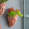 7X5.5X9" Visage Head Bust Planter, Home Wall Planter - Brown - Image 8