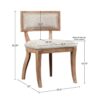 Classic Dining Chair With Curved Back (Set of 2) - Beige / Light Natural - Image 3