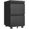 2 Drawer File Cabinet With Lock, Metal Under Desk Rolling Filing Cabinet Fits Letter / Legal / A4 Size For Home Office, Mobile Filing Cabinet - Black - Image 25
