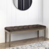 Waverly - Tufted Ottoman Bench - Distressed Brown - Image 6