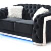 Loveseat With Flared Arms - Black - Image 3