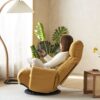 Adjustable Swivel Lounge Chair With 360 Degree Rotating Seat And Headrest Support, Leisure Chair Deck Chair Game Chair For Living Room - Yellow - Image 19