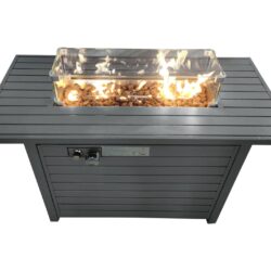 Propane Outdoor Fire Pit Table With Lid High-Quality Materials - Gray