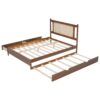 Queen Size Platform Bed With 2 Big Drawers Twin Size Trundle - Brown - Image 7