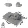 Modern Oversized Modular Sectional Sofa, Sparkling Chenille Soft Cushion Sofa With 2 Pillows, Diy Combination Tufted Sofa, No Assembly Required - Gray - Image 3