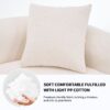 4 Seater Sofa With Chenille Fabric, 30D, 60 Hardness Full Sponge, 4 Pillow For Living Room, Home Furniture Sleeper Sectional Sofa For Apartment - White - Image 4